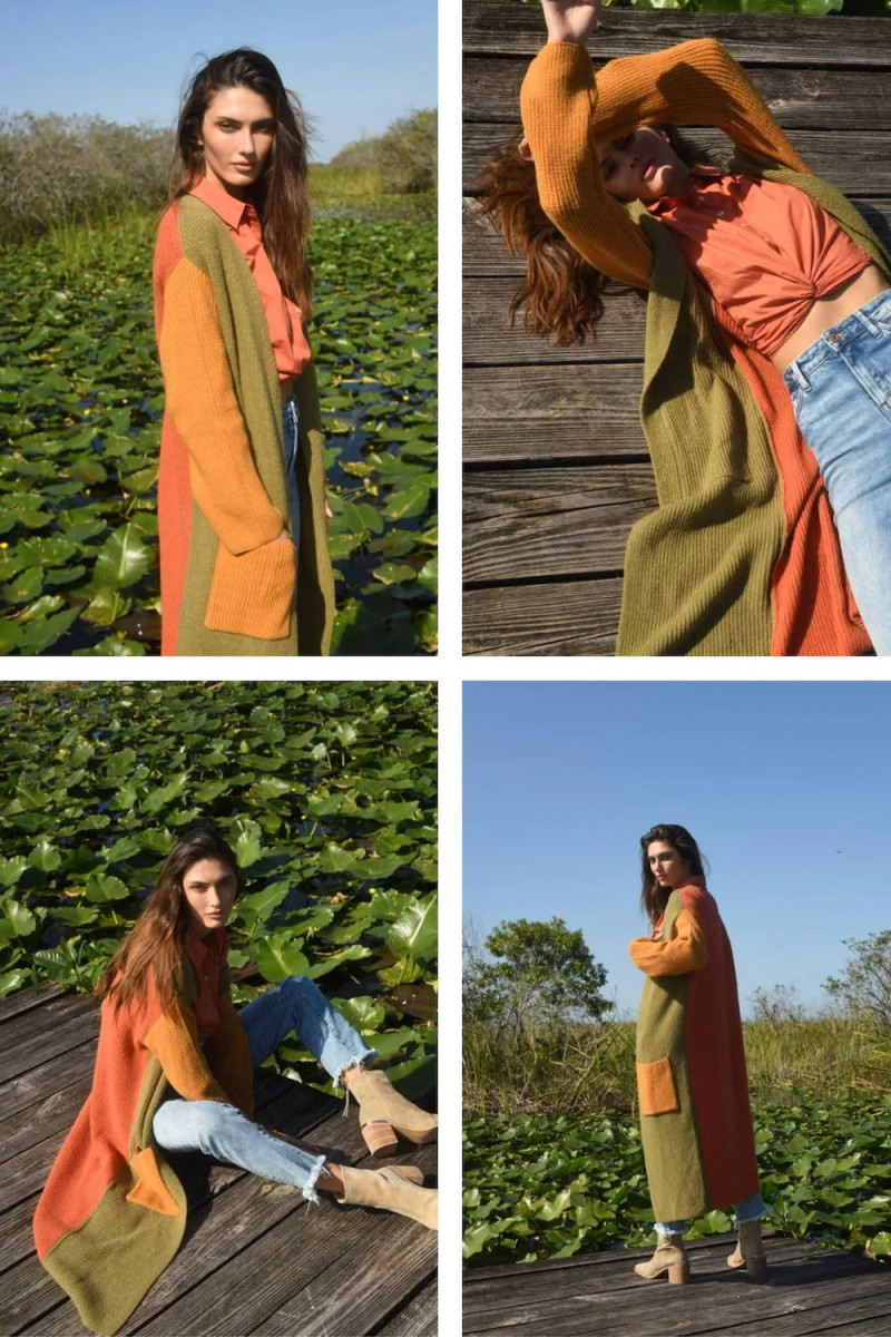 Kyla Grandy featured in  the Elan lookbook for Fall 2023