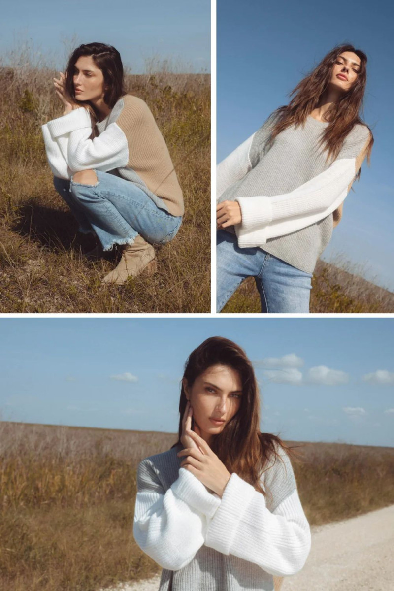 Kyla Grandy featured in  the Elan lookbook for Fall 2023