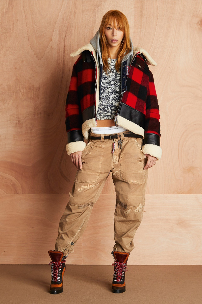 Issa Lish featured in  the DSquared2 lookbook for Pre-Fall 2024