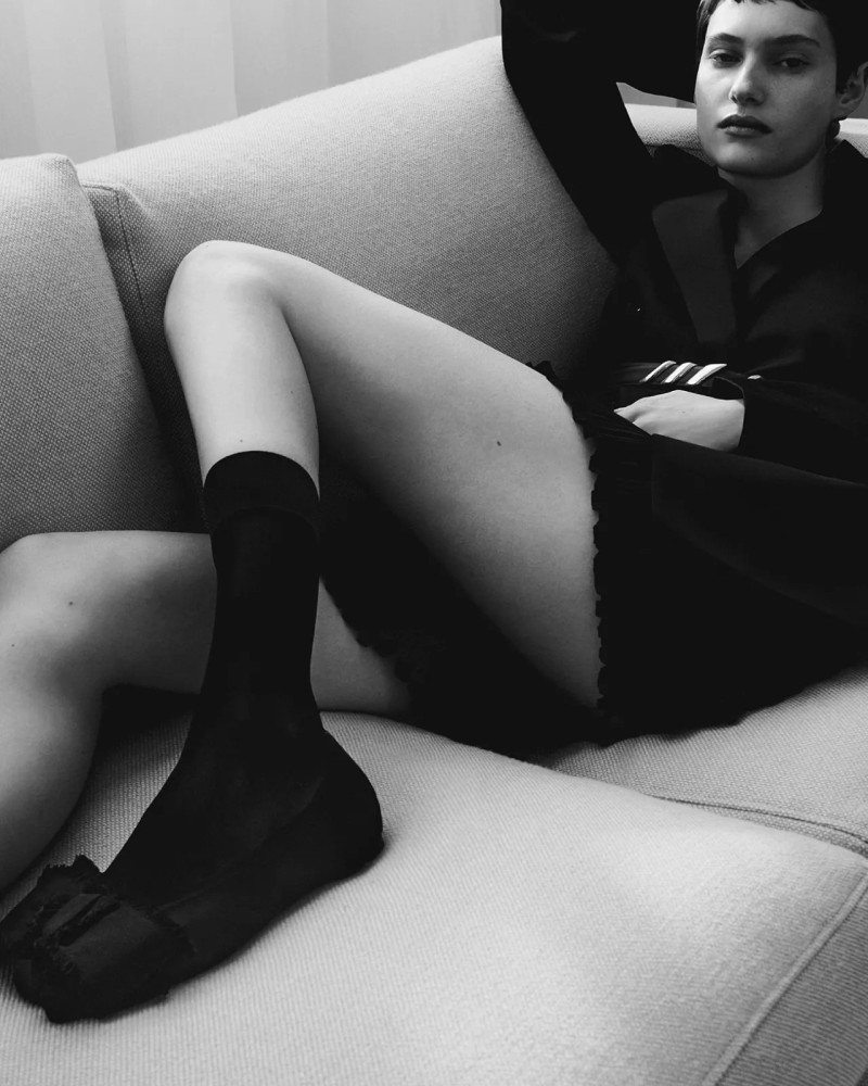 Greta Elisa Hofer featured in  the Lanvin Ballerina 2024 Campaign advertisement for Summer 2024