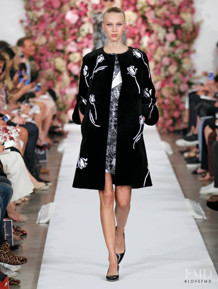 Juliana Schurig featured in  the Oscar de la Renta fashion show for Spring/Summer 2015