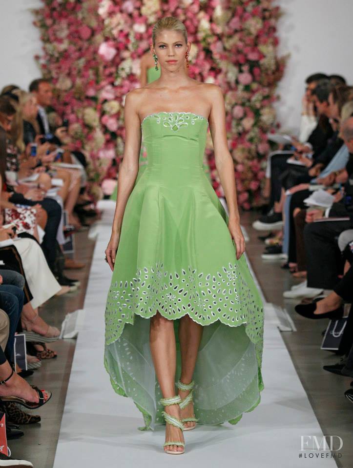 Devon Windsor featured in  the Oscar de la Renta fashion show for Spring/Summer 2015