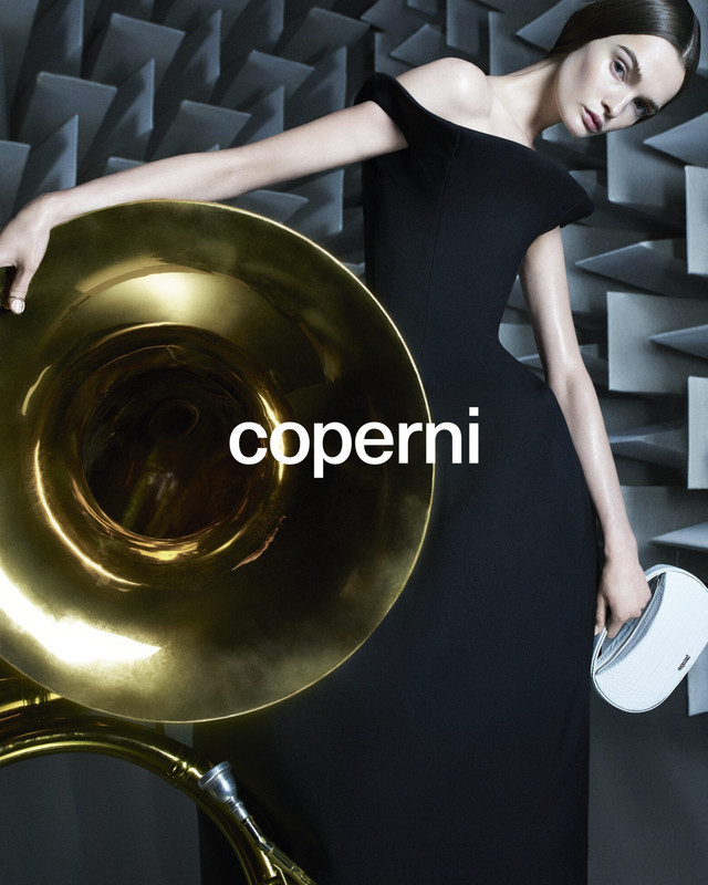 Lulu Tenney featured in  the Coperni advertisement for Spring/Summer 2024