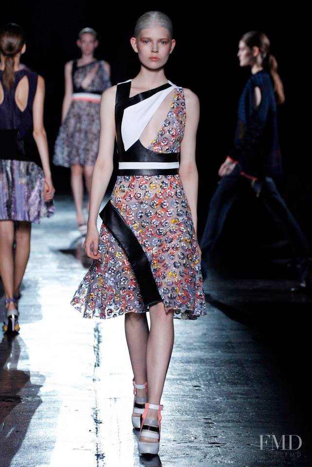 Ola Rudnicka featured in  the Prabal Gurung fashion show for Spring/Summer 2015