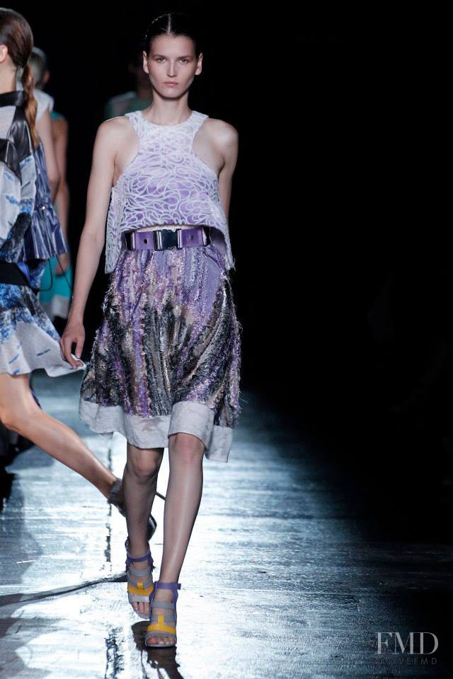 Katlin Aas featured in  the Prabal Gurung fashion show for Spring/Summer 2015