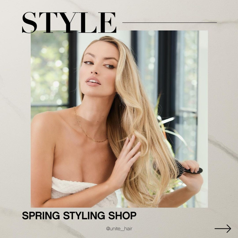 Taylor Justine Howard featured in  the Unite Hair advertisement for Spring/Summer 2022