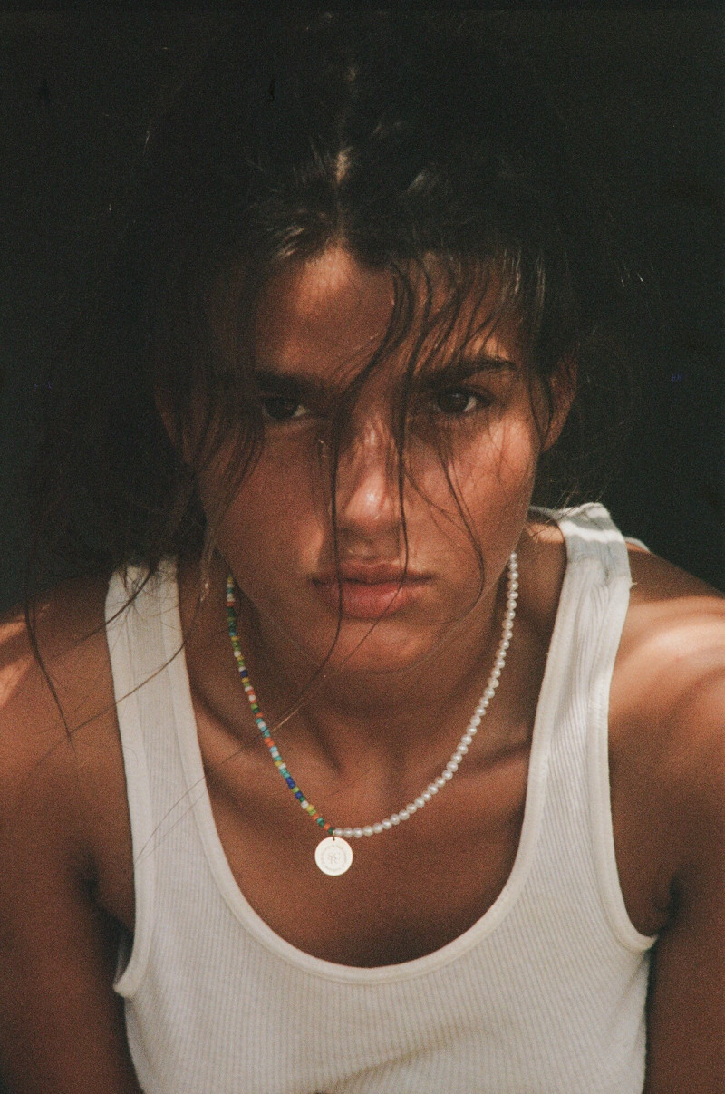 Paula Anguera featured in  the Sporty & Rich Jewelry advertisement for Spring/Summer 2023