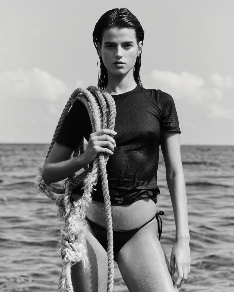 Paula Anguera featured in  the Matteau Swim advertisement for Spring/Summer 2023