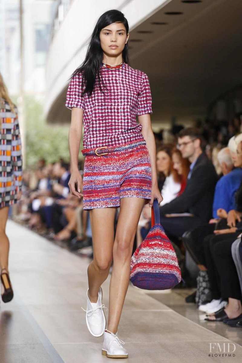 Irina Sharipova featured in  the Tory Burch fashion show for Spring/Summer 2015