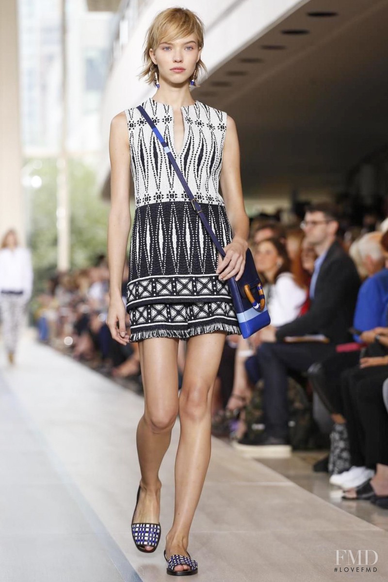 Sasha Luss featured in  the Tory Burch fashion show for Spring/Summer 2015