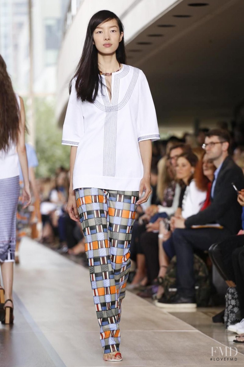 Fei Fei Sun featured in  the Tory Burch fashion show for Spring/Summer 2015