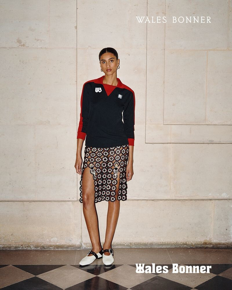 Imaan Hammam featured in  the Wales Bonner advertisement for Autumn/Winter 2023