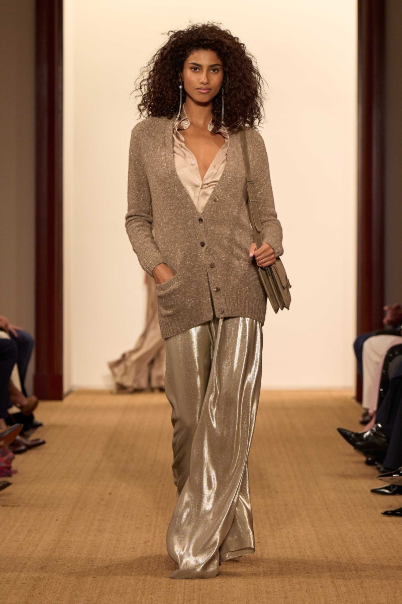 Imaan Hammam featured in  the Ralph Lauren fashion show for Autumn/Winter 2024