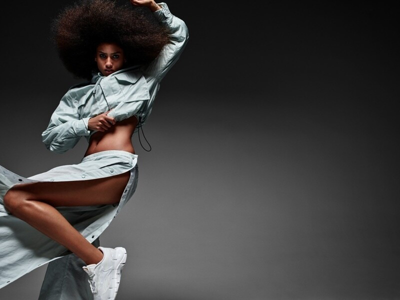 Imaan Hammam featured in  the Reebok advertisement for Spring/Summer 2024