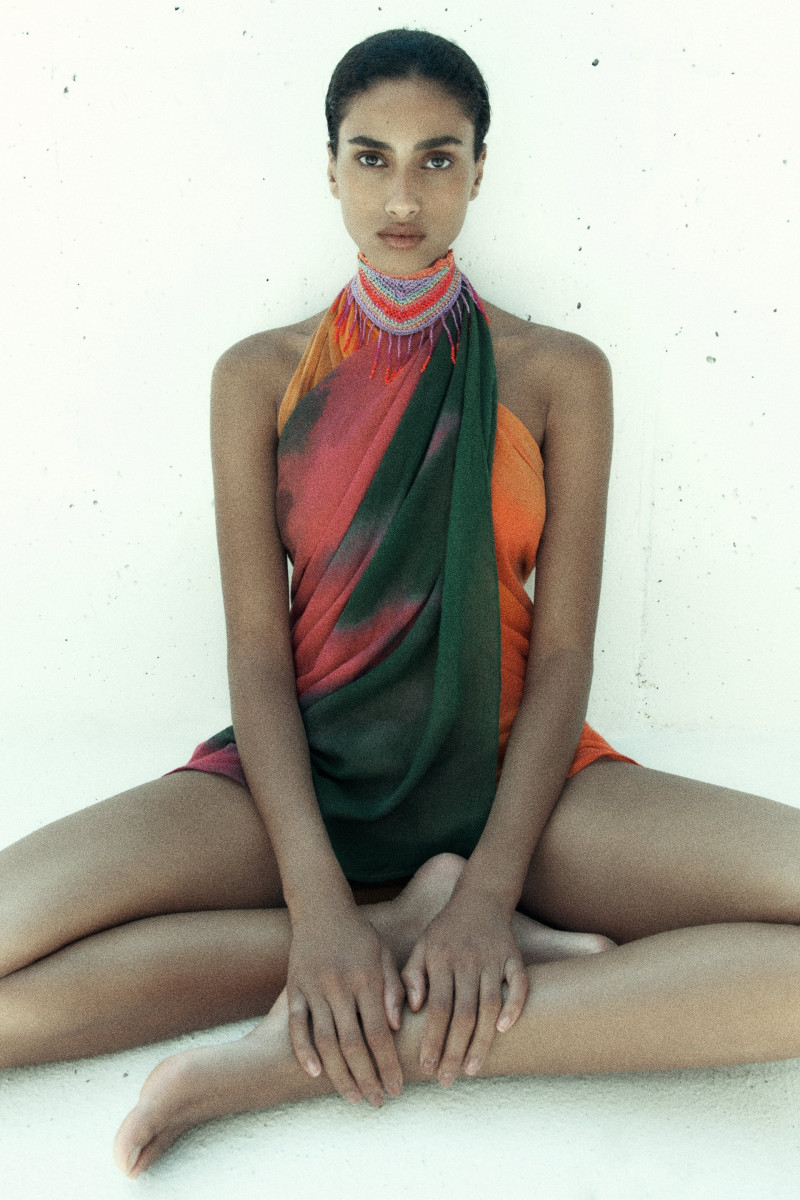 Imaan Hammam featured in  the Zara advertisement for Pre-Fall 2023