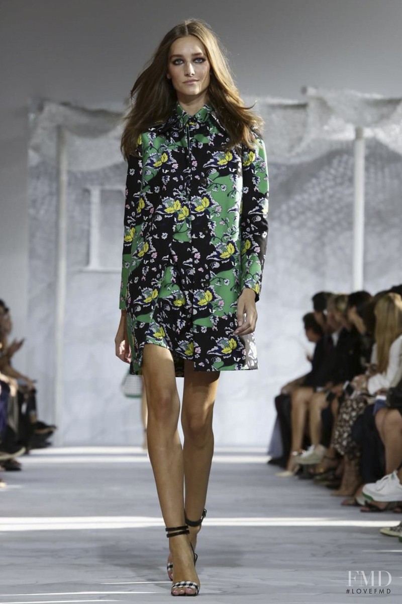 Joséphine Le Tutour featured in  the Diane Von Furstenberg fashion show for Spring/Summer 2015