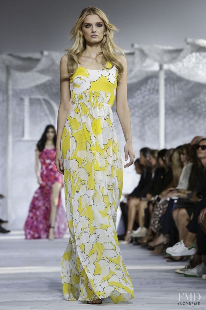 Lily Donaldson featured in  the Diane Von Furstenberg fashion show for Spring/Summer 2015