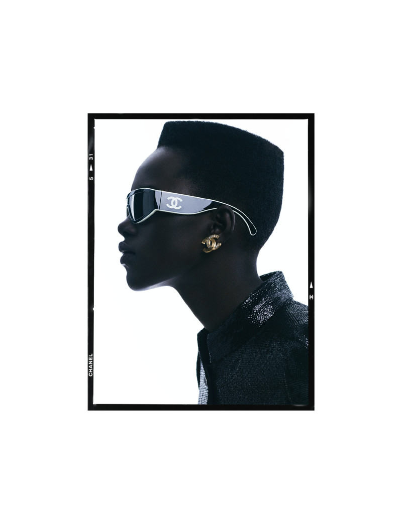 Alaato Jazyper featured in  the Chanel Eyewear advertisement for Spring/Summer 2024