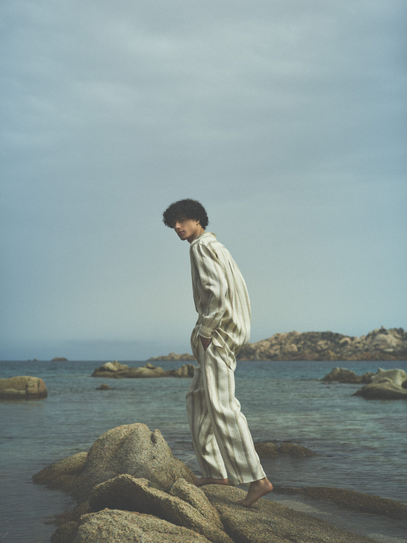 Elias Monstrey featured in  the Loro Piana advertisement for Resort 2024