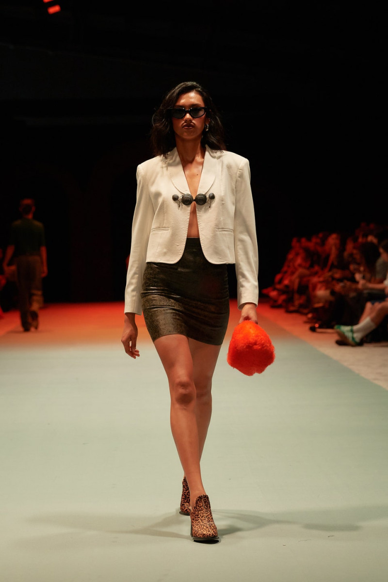 Anette Cordourier featured in  the Toronero Toronero x Mykita fashion show for Spring/Summer 2024