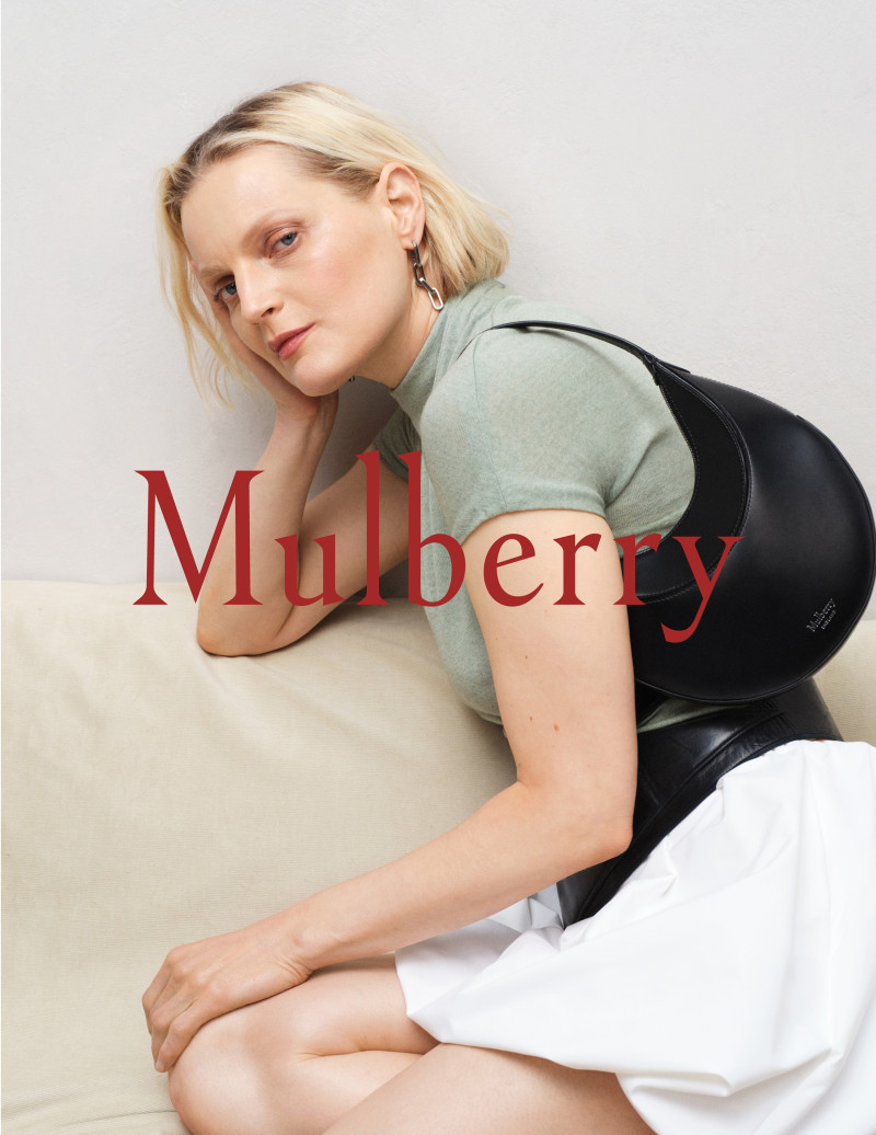 Guinevere van Seenus featured in  the Mulberry advertisement for Summer 2024