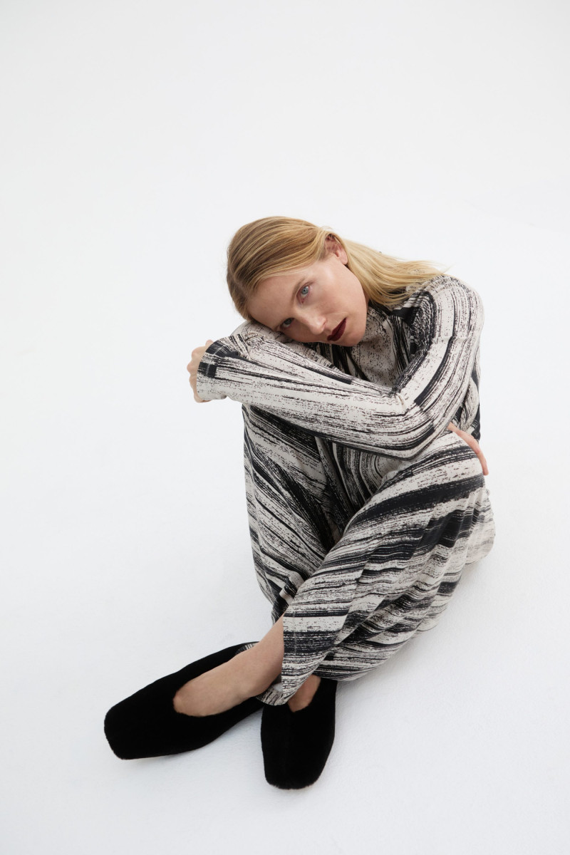 Dree Hemingway featured in  the Camilla & Marc advertisement for Pre-Fall 2024