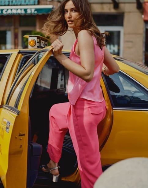 Andreea Diaconu featured in  the J.Crew lookbook for Pre-Fall 2023