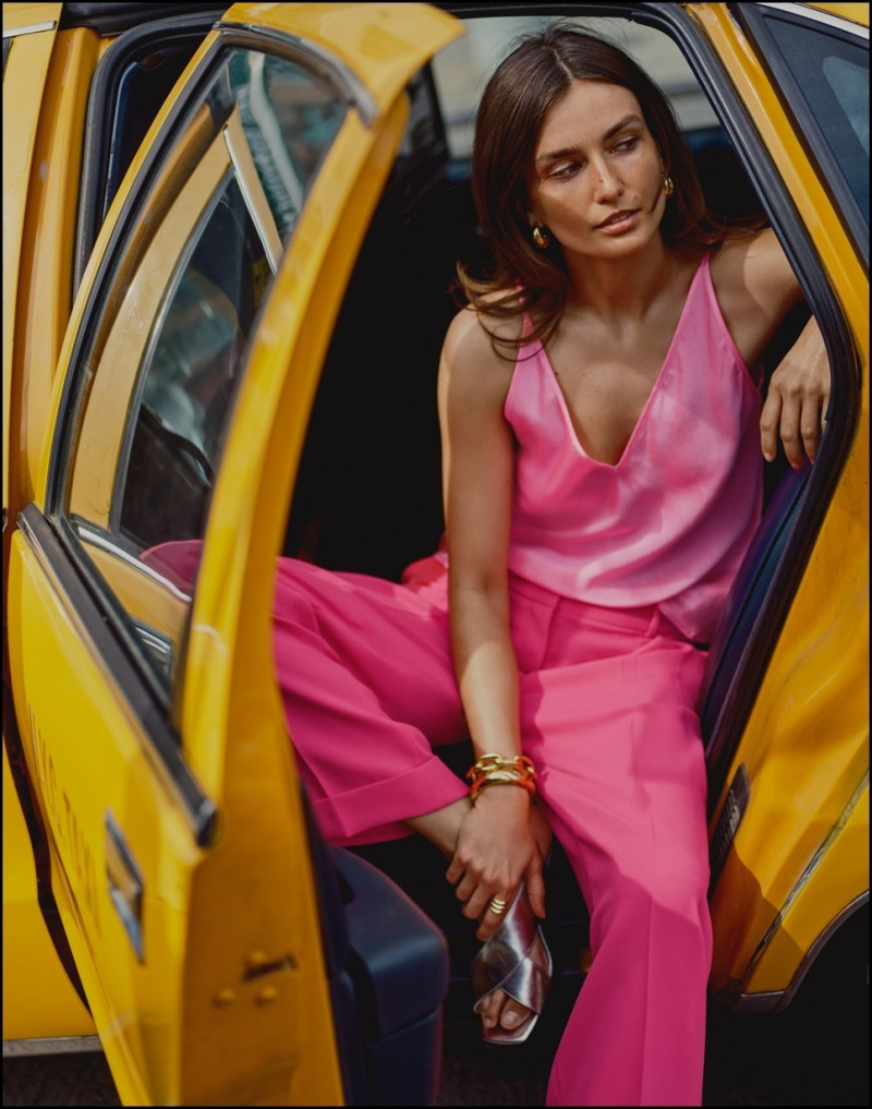 Andreea Diaconu featured in  the J.Crew lookbook for Pre-Fall 2023