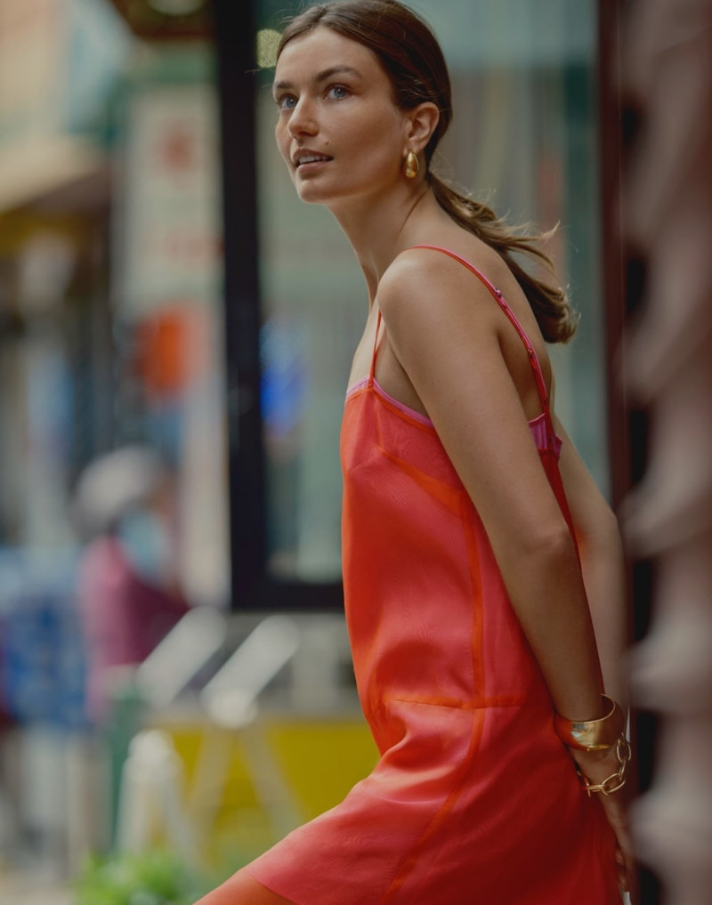 Andreea Diaconu featured in  the J.Crew lookbook for Pre-Fall 2023