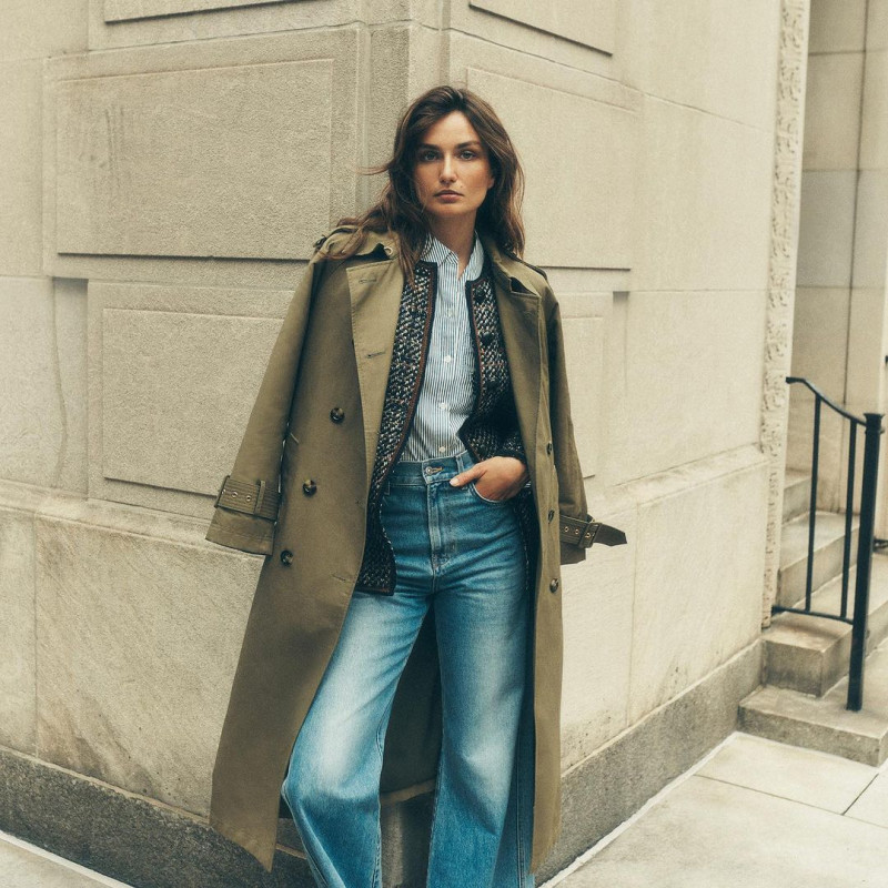 Andreea Diaconu featured in  the Veronica Beard advertisement for Fall 2023