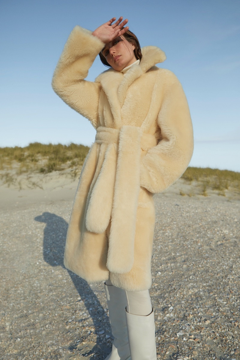 Andreea Diaconu featured in  the Mackage advertisement for Autumn/Winter 2023