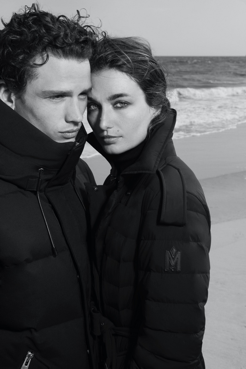 Andreea Diaconu featured in  the Mackage advertisement for Autumn/Winter 2023