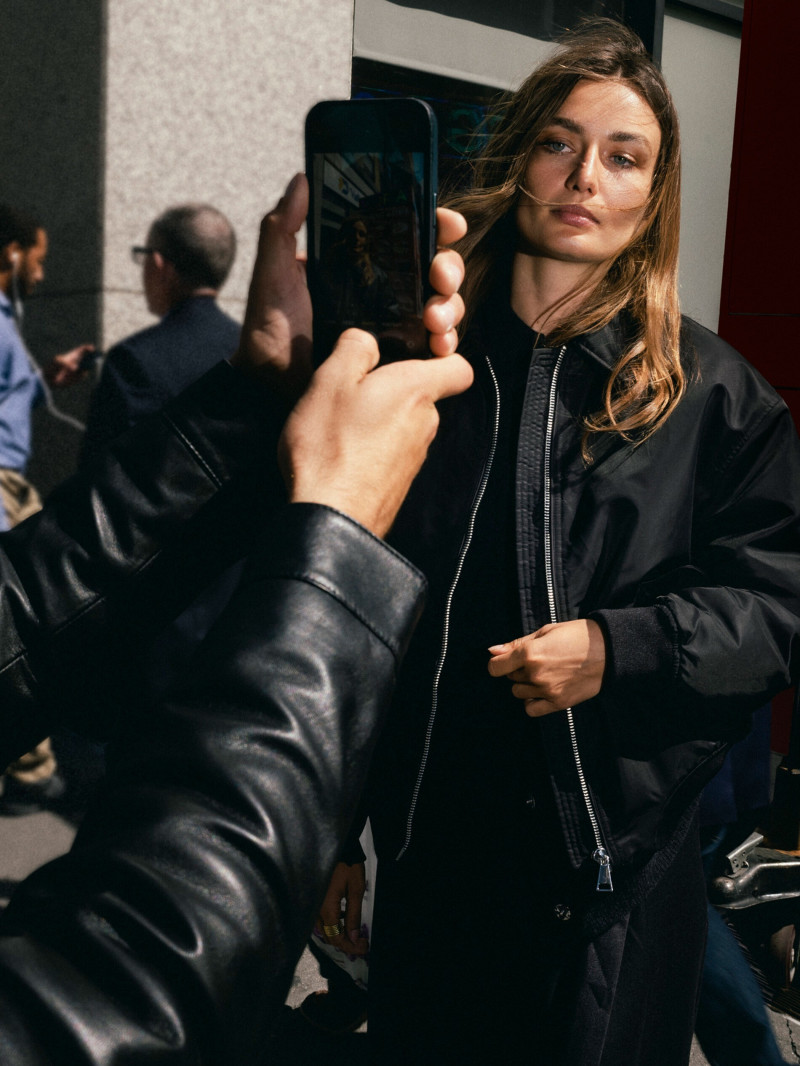 Andreea Diaconu featured in  the Massimo Dutti lookbook for Autumn/Winter 2023