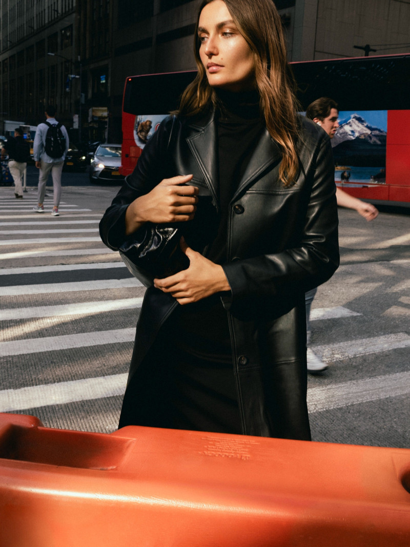 Andreea Diaconu featured in  the Massimo Dutti lookbook for Autumn/Winter 2023