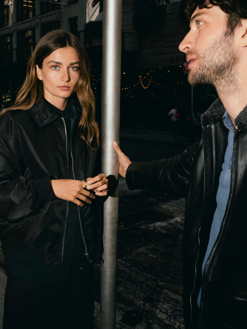 Andreea Diaconu featured in  the Massimo Dutti lookbook for Autumn/Winter 2023