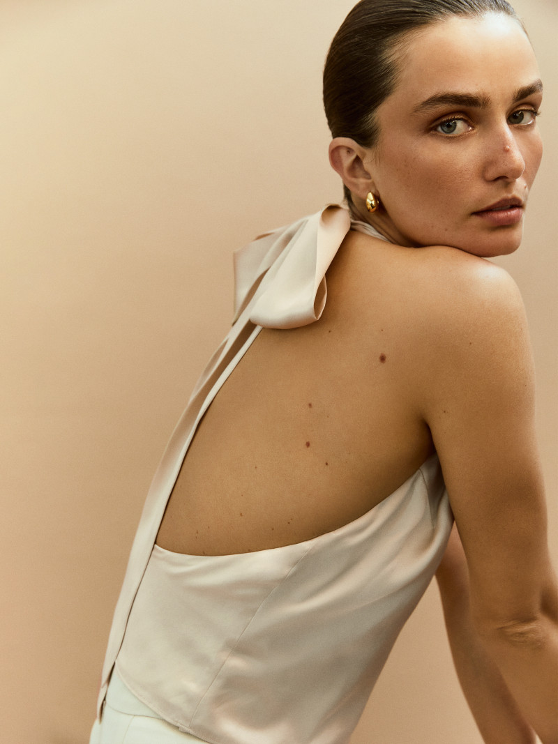 Andreea Diaconu featured in  the Reformation lookbook for Autumn/Winter 2022