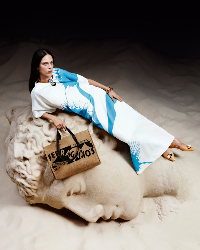 Aymeline Valade featured in  the Salvatore Ferragamo advertisement for Pre-Fall 2024