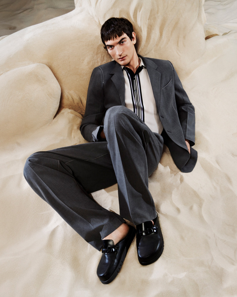 Luca Lemaire featured in  the Salvatore Ferragamo advertisement for Pre-Fall 2024