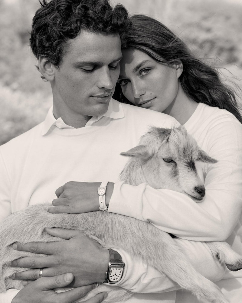 Andreea Diaconu featured in  the Ralph Lauren Cradle to Cradle Certified® Gold Cashmere advertisement for Spring/Summer 2023