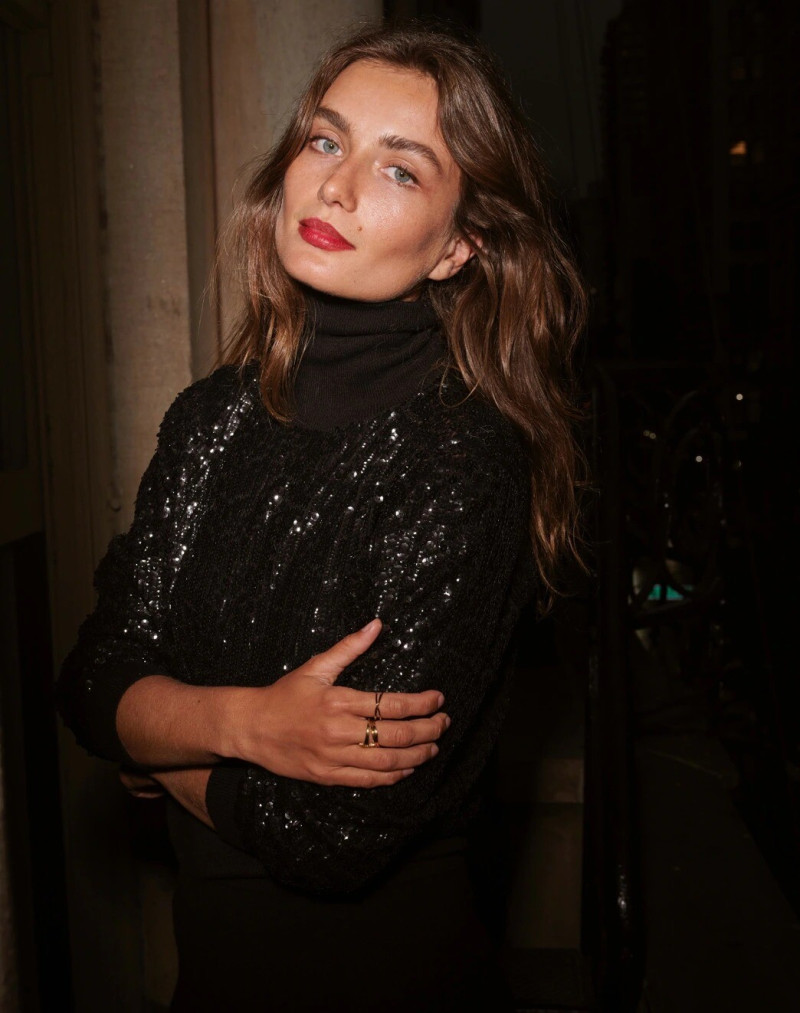 Andreea Diaconu featured in  the J.Crew advertisement for Holiday 2021