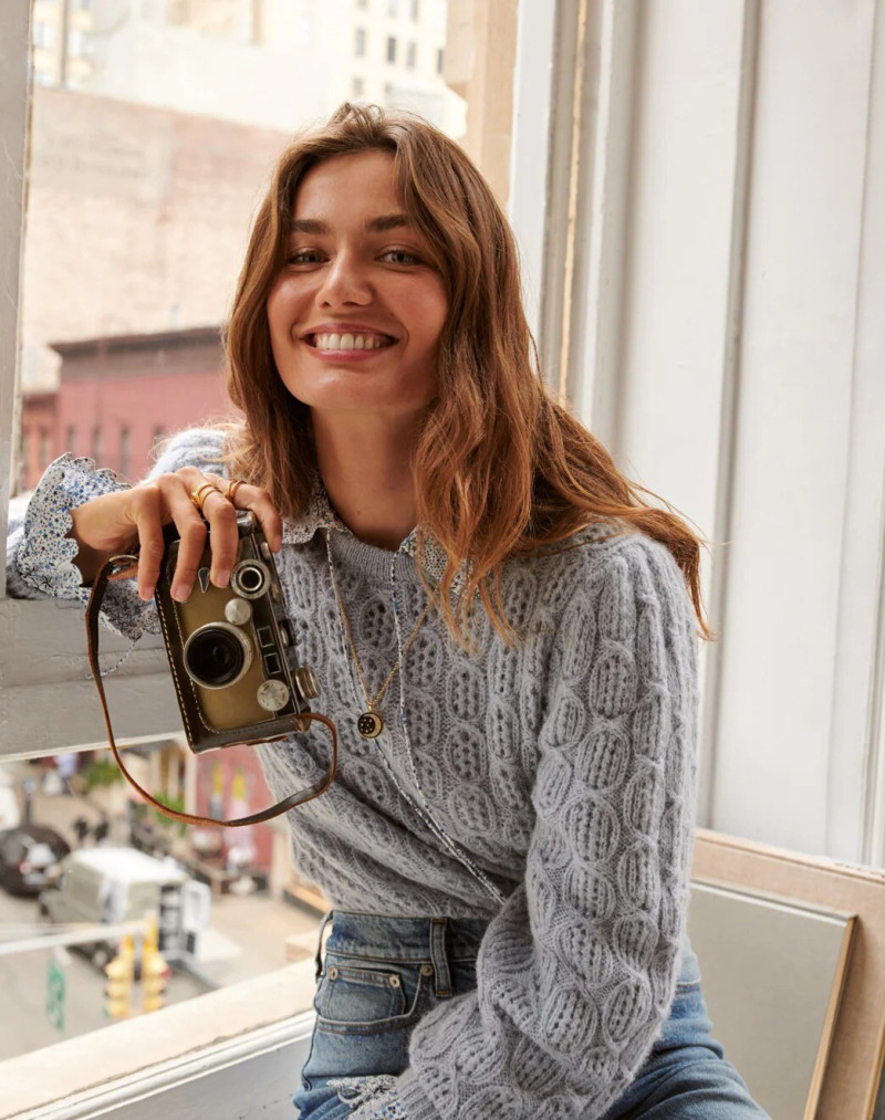 Andreea Diaconu featured in  the J.Crew advertisement for Holiday 2021