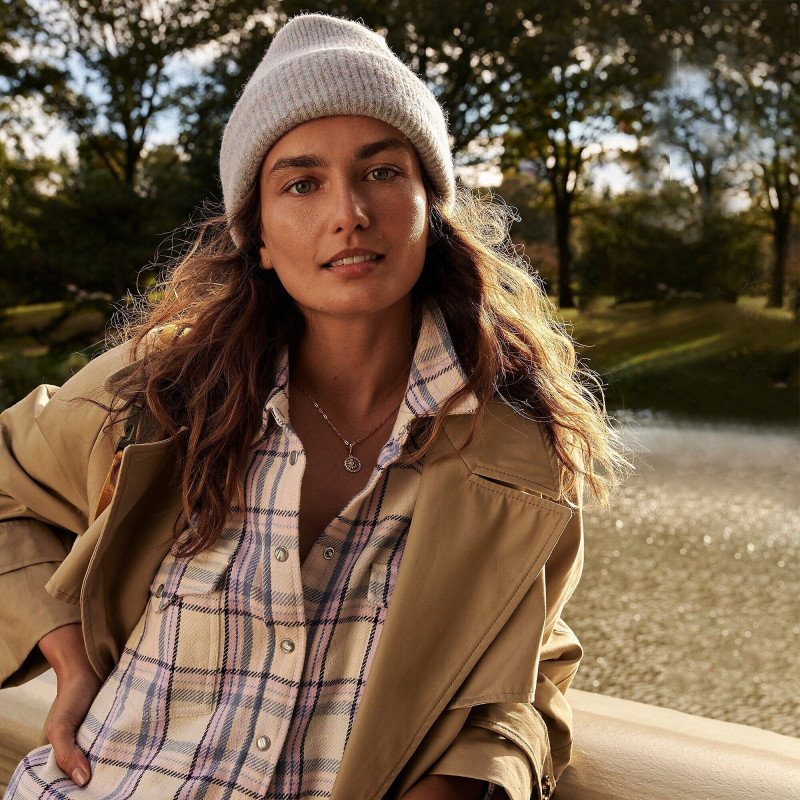 Andreea Diaconu featured in  the J.Crew advertisement for Pre-Spring 2022