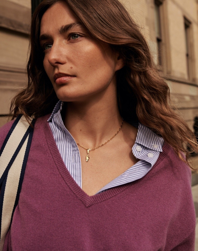 Andreea Diaconu featured in  the J.Crew advertisement for Pre-Spring 2022