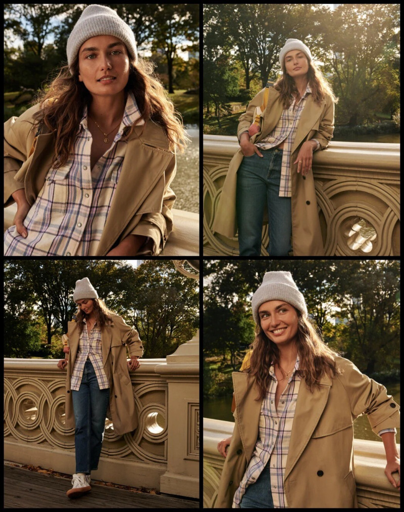 Andreea Diaconu featured in  the J.Crew advertisement for Pre-Spring 2022