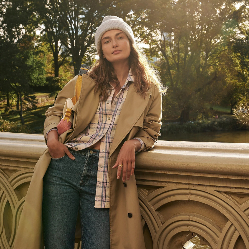 Andreea Diaconu featured in  the J.Crew advertisement for Pre-Spring 2022