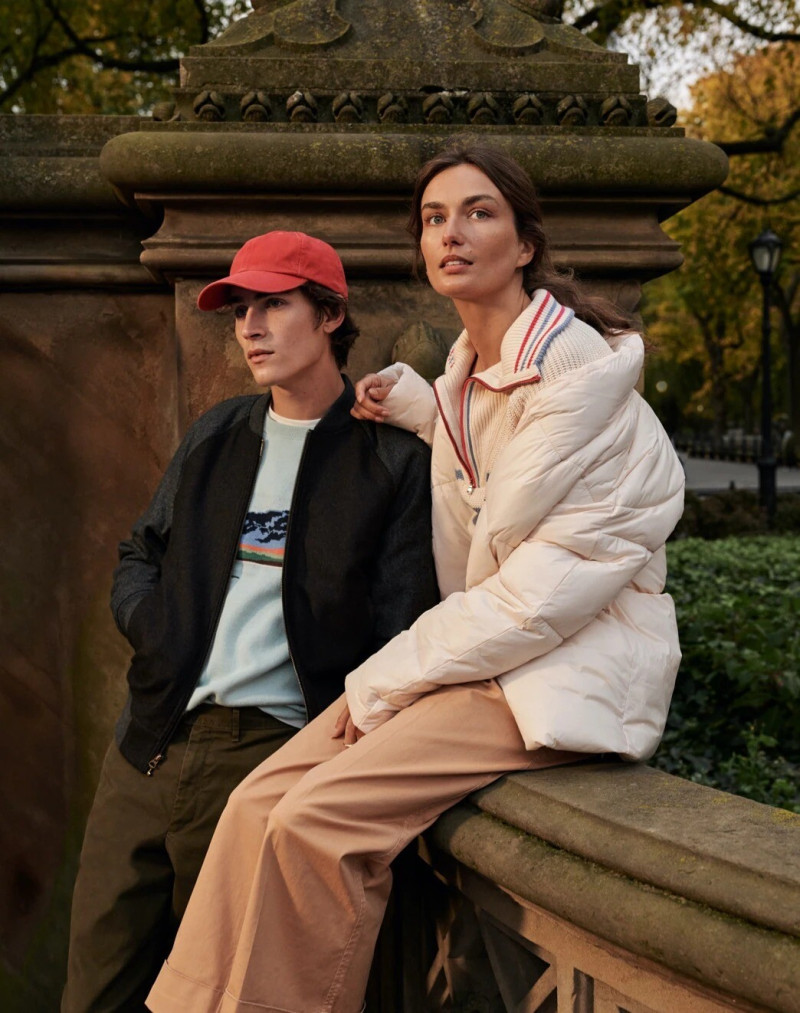 Andreea Diaconu featured in  the J.Crew advertisement for Pre-Spring 2022