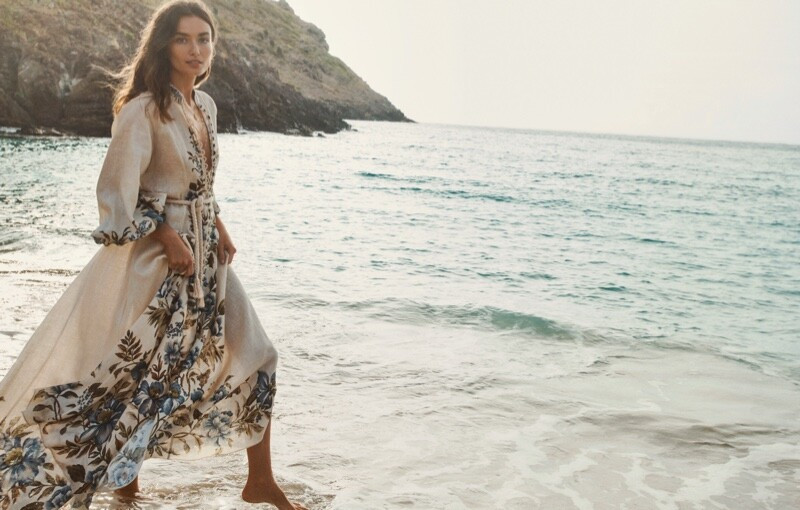 Andreea Diaconu featured in  the Zimmermann Swim advertisement for Summer 2021