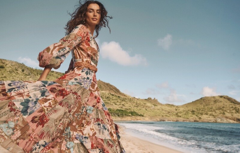 Andreea Diaconu featured in  the Zimmermann Swim advertisement for Summer 2021