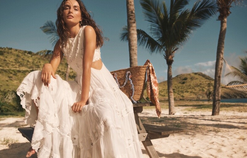 Andreea Diaconu featured in  the Zimmermann Swim advertisement for Summer 2021