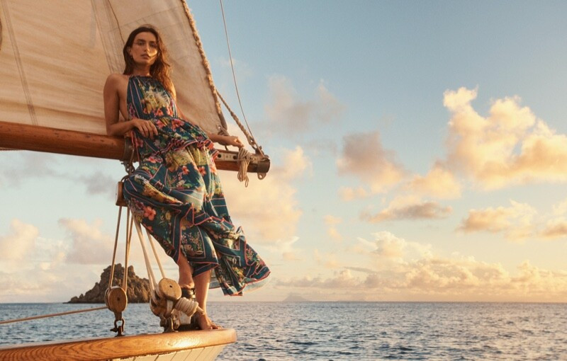 Andreea Diaconu featured in  the Zimmermann Swim advertisement for Summer 2021